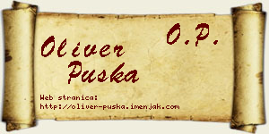 Oliver Puška vizit kartica